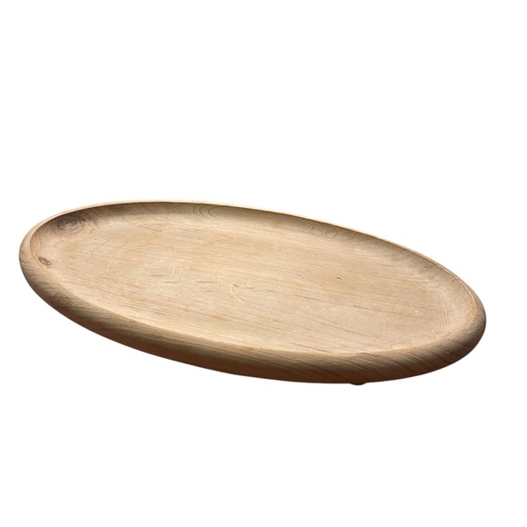 Rustic Natural Wood Oval Riser Tray Footed Farmhouse Decor Charcuterie Board - Picture 6 of 8